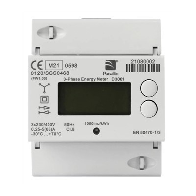 Mesurador de carril DIN trifàsic de quatre fils -- D3001-LM